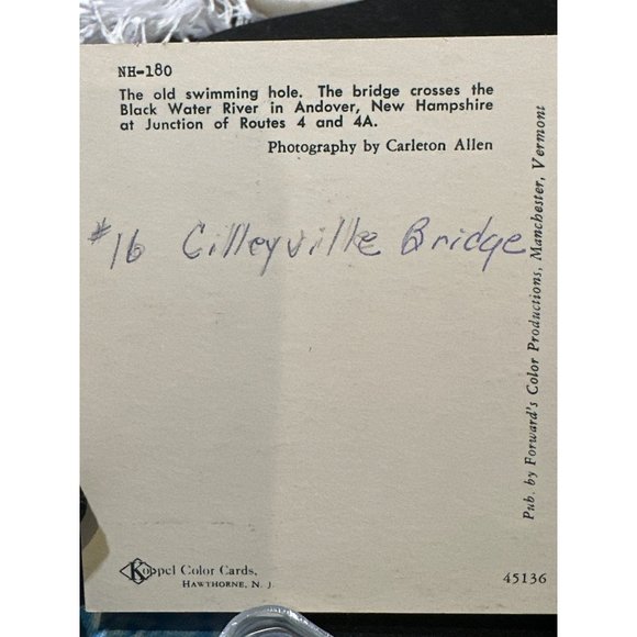 Black Water River Swimming Hole Andover New Hampshire Postcards Travel Vintage - Picture 3 of 3